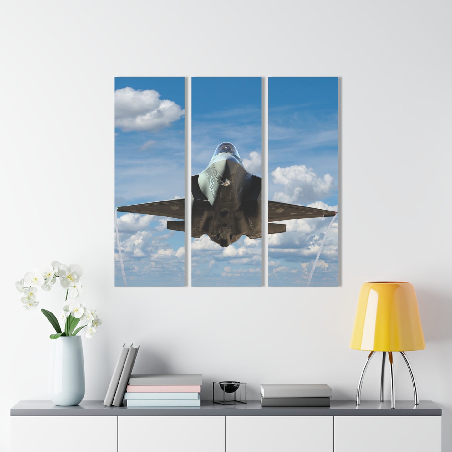 F-35 Fighter Jet Fighter Wall Art, Modern Home Decor, Unique Gifts for Aviation Lovers, Cool Art for Offices, Acrylic Triptych Prints