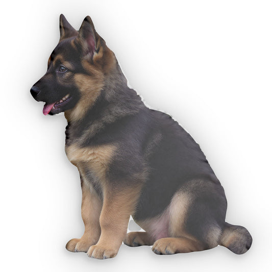 German Shepherd Puppy Custom Shaped Pillows, Dog Lover Gift, Animal Decor, Personalized Pet Pillow, Cute Dog Cushion
