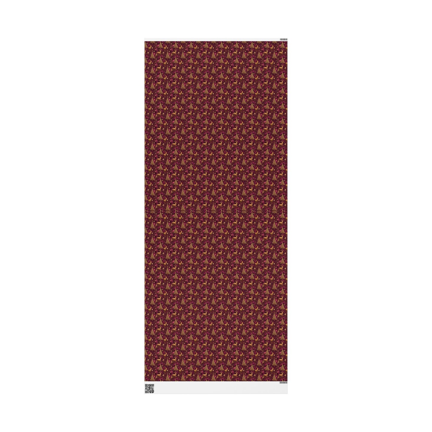 Christmas Wrapping Papers, Festive Golden Reindeer and Glitter Trees Design, Holiday Gift Wrap Roll, Red Xmas Gift Wrap, Festive Wrapping